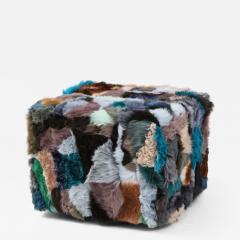 XL Sheepskin Patchwork Ottoman - 2200151