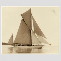Yacht Nebula early silver photographic print by Beken of Cowes - 812903