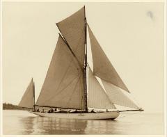 Yacht Nebula early silver photographic print by Beken of Cowes - 897972