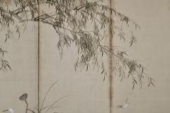 Yamamoto Baiitsu 19th Century Japanese Screen Pair Birds Flowers of the Four Seasons - 4388009