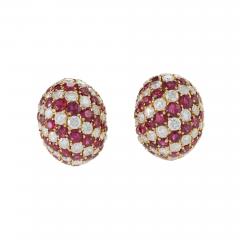 Yanes Madrid Bomb Ruby and Diamond Clip Earrings - 2632879