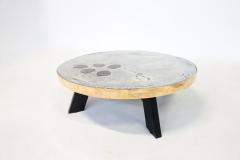 Yann Dessauvages Contemporary Modern Coffee Table by Yann Dessauvages in Brass Stone - 3015545