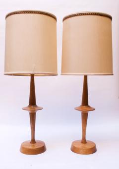 Yasha Heifetz Pair of Modernist Maple Table Lamps by Yasha Heifetz - 1679274