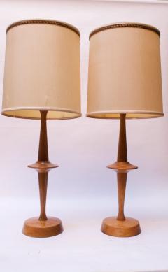 Yasha Heifetz Pair of Modernist Maple Table Lamps by Yasha Heifetz - 1679275