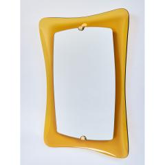 Yellow Amber Glass Mirror Italy 1960s - 2371555