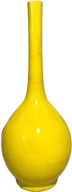 Yellow Ceramic Edo Period Vase - 3824846