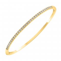 Yellow Gold Diamond Hinge Bangle Bracelet - 4348024