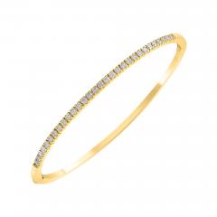 Yellow Gold Diamond Hinge Bangle Bracelet - 4351869