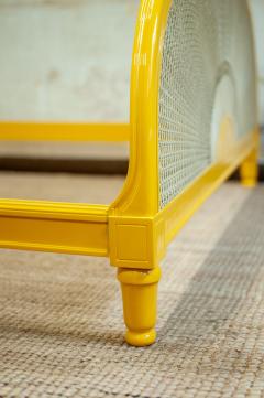 Yellow Lacquered Wooden Bed With Vienna Straw - 4564790
