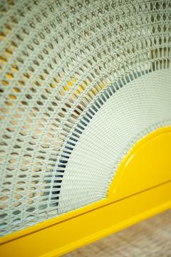 Yellow Lacquered Wooden Bed With Vienna Straw - 4564791