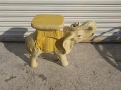 Yellow Resin Elephant Garden Stool - 3870816