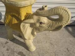 Yellow Resin Elephant Garden Stool - 3870819