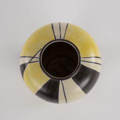Yellow White and Black Deco Vase - 1547631
