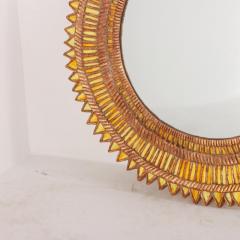 Yellow glass resin convex mirror in the manner of Line Vautrin Contemporary  - 3725846