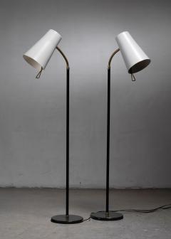 Yki Nummi Pair of Yki Nummi floor lamps for Orno - 4608159