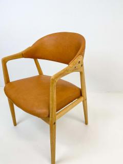 Yngve Ekstr m Midcentury Oak Leather Desk Chair Puck Gemla Furniture Yngve Ekstr m Sweden 56 - 2277101