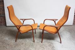 Yngve Ekstr m Pair of Swedish Teak and Leather Lamino Chairs by Yngve Ekstr m - 667426