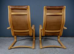 Yngve Ekstr m Yngve Ekstr m Leather Lamello Lounge Chair for Swedese 1970s - 2437484