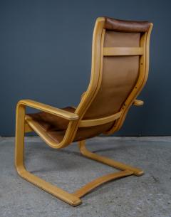 Yngve Ekstr m Yngve Ekstr m Leather Lamello Lounge Chair for Swedese 1970s - 2437486
