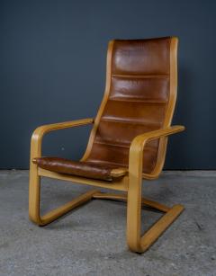 Yngve Ekstr m Yngve Ekstr m Leather Lamello Lounge Chair for Swedese 1970s - 2437487