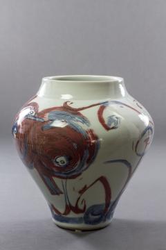 Yoshida Takashi Japanese Glazed Ceramic Vase - 3686415