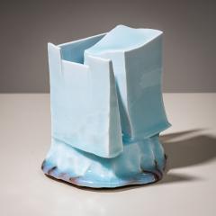 Yoshikawa Masamichi Ice Blue Vase Kayho by Ceramic Artist Masamichi Yoshikawa 21st Century - 4684110