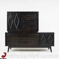 Young Manufacturing Mid Century Ebonized Cabinet and Hutch - 2570306