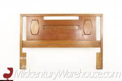 Young Manufacturing Mid Century Walnut and Burlwood Queen Headboard - 2577716