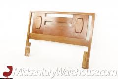 Young Manufacturing Mid Century Walnut and Burlwood Queen Headboard - 2577717