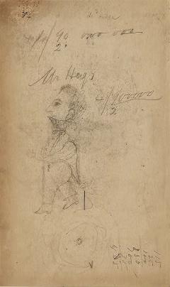 Young Students Character Sketch of a Teacher by a Student U S A circa 1820 - 3650904