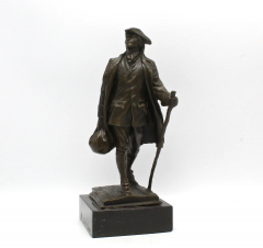 Youthful Franklin Bronze Statue of Young Benjamin Franklin on Marble Base - 3848059