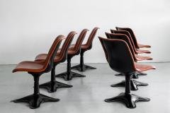 Yrjo Kukkapuro LEATHER DINING CHAIRS BY YRJO KUKKAPURO SET OF 8 - 1019671