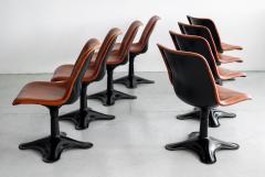 Yrjo Kukkapuro LEATHER DINING CHAIRS BY YRJO KUKKAPURO SET OF 8 - 1019672