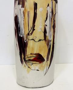 Yuri Zatarain Huge Mexican Artist Yuri Zatarain Face Vase Painted on Both Sides Oleo Series - 4605971