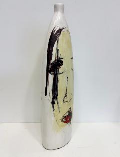 Yuri Zatarain Huge Mexican Artist Yuri Zatarain Face Vase Painted on Both Sides Oleo Series - 4605972