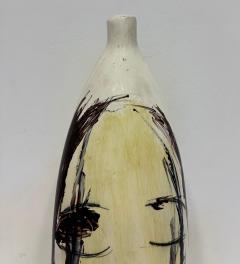 Yuri Zatarain Huge Mexican Artist Yuri Zatarain Face Vase Painted on Both Sides Oleo Series - 4605973