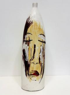Yuri Zatarain Huge Mexican Artist Yuri Zatarain Face Vase Painted on Both Sides Oleo Series - 4606005