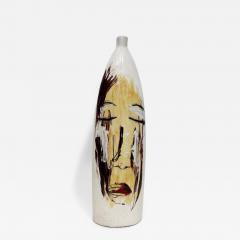 Yuri Zatarain Huge Mexican Artist Yuri Zatarain Face Vase Painted on Both Sides Oleo Series - 4606012