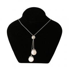 Yvel Biwa Flat Coin Pearl Tie Necklace in 18K White Gold signed Yvel - 4233636