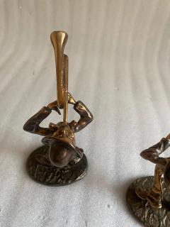 Yves Lohe 1970 80 Saxophonist and Trumpeter and Violin in Bronze Sculptures Signed LOHE - 2910148