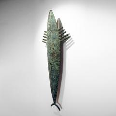 Yves PAGART BARRACUDA Bronze sculpture with green patina by Yves Pagart - 3144086