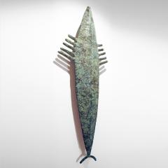 Yves PAGART BARRACUDA Bronze sculpture with green patina by Yves Pagart - 3144087