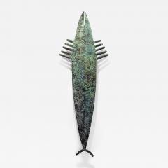 Yves PAGART BARRACUDA Bronze sculpture with green patina by Yves Pagart - 3149978