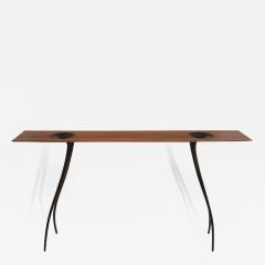 Yves PAGART ELLE AVAIT UN NOM Walnut and bronze console - 3068334