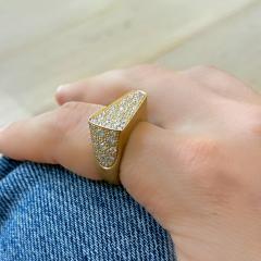 Yvonne Leon One of a Kind Diamond Edge Satin Yellow Gold Parisian Ring Yvonne Leon 2023 - 4711158