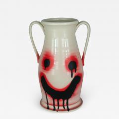 Zachary Weber Smiley Face Vase Red Black 2022 - 2823182