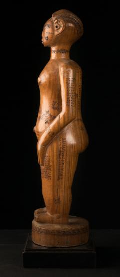 Zela People DRC Two Wooden Ancestors Sculptures with Scarifications  - 1980752