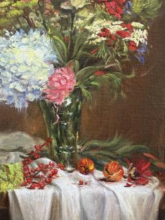Zhi Li Floral in Glass with Chinese Lantern  - 4793773