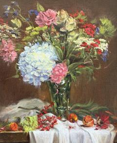 Zhi Li Floral in Glass with Chinese Lantern  - 4793788