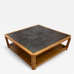 Zinc topped coffee table in oak frame - 3115436